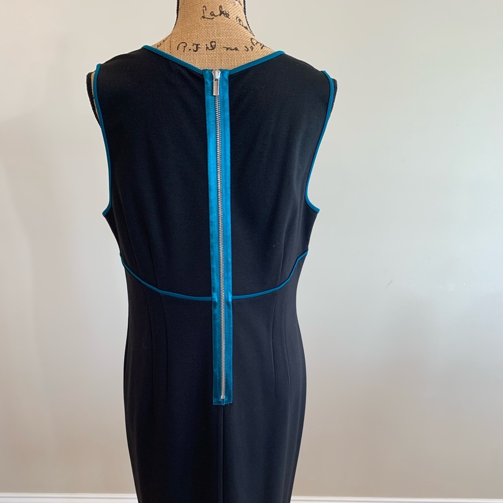 Ann Taylor sleeveless mini dress black/white/green - Picture 2 of 15
